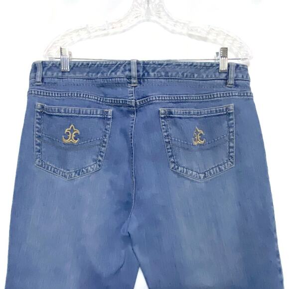 Ellen Tracy Bootcut Blue Jeans Women's Size 14 With Embellished Pockets - Picture 6 of 7